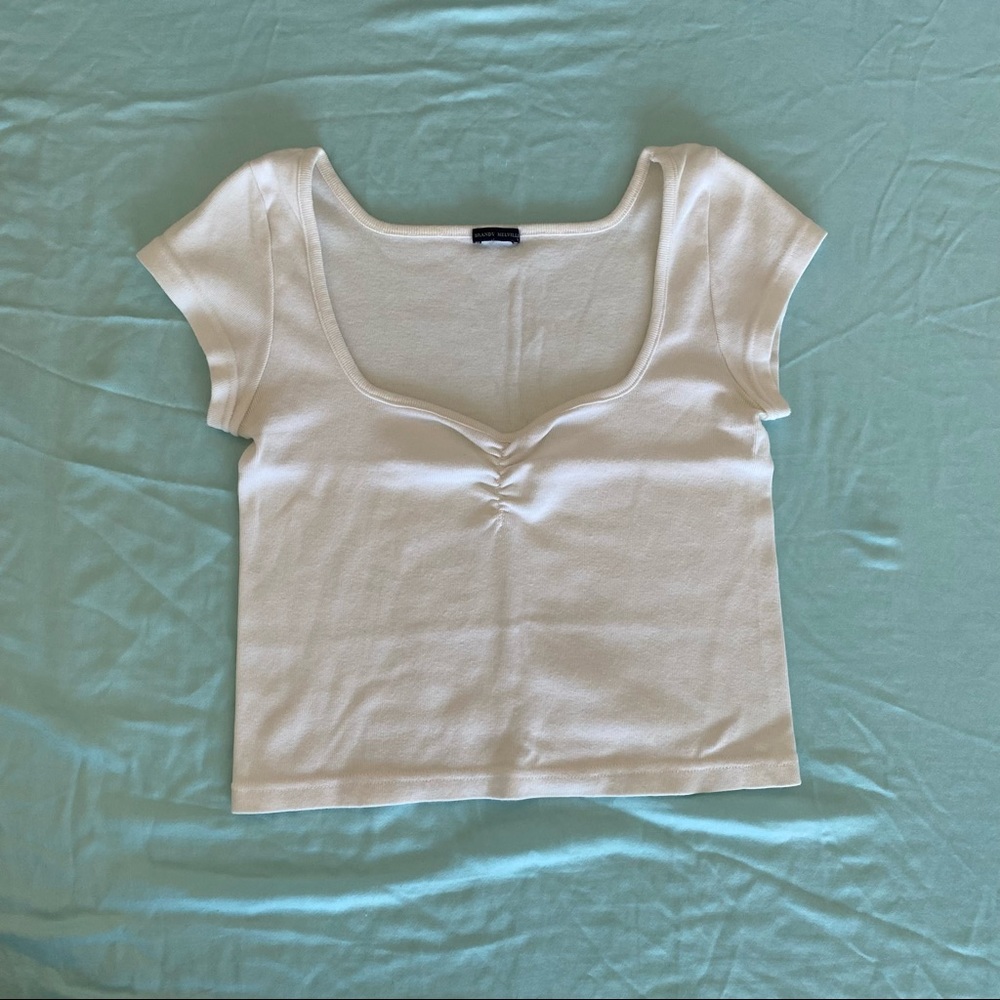 brandy melville white mabel top